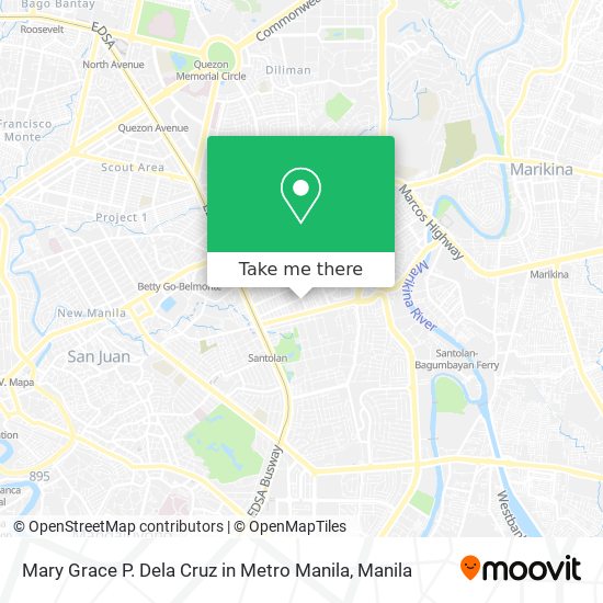 Mary Grace P. Dela Cruz in Metro Manila map