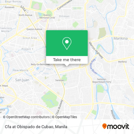 Cfa at Obispado de Cubao map