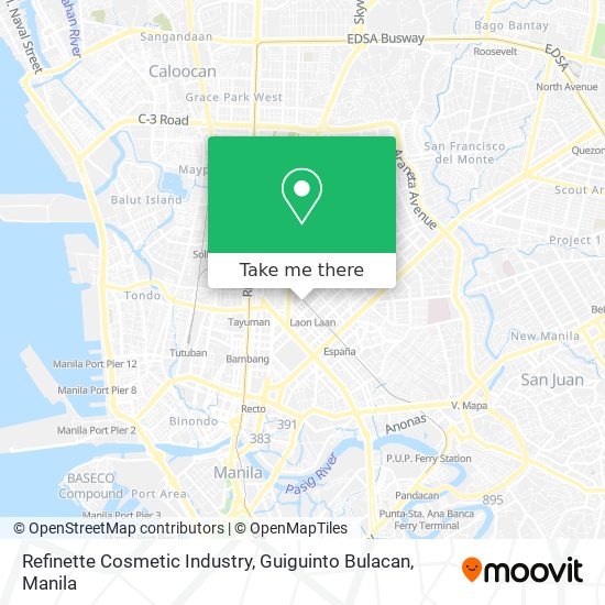 Refinette Cosmetic Industry, Guiguinto Bulacan map