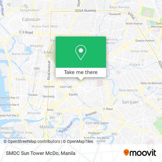 SMDC Sun Tower McDo map