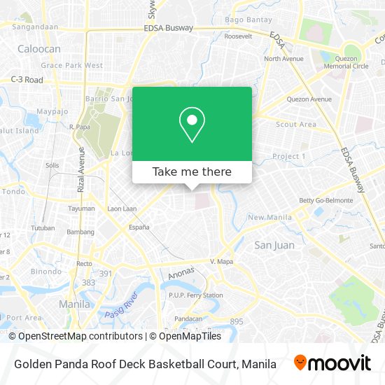 Golden Panda Roof Deck Basketball Court map