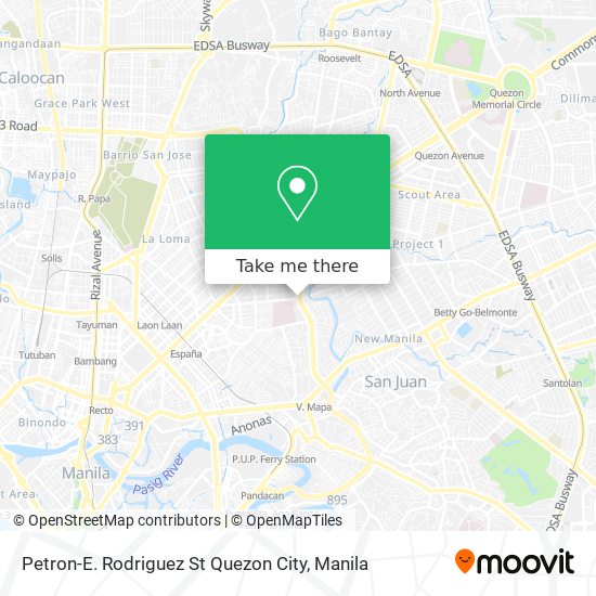 Petron-E. Rodriguez St Quezon City map