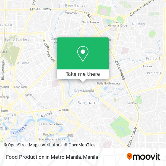 Food Production in Metro Manila map