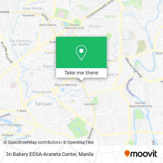 3n Bakery EDSA-Araneta Center map