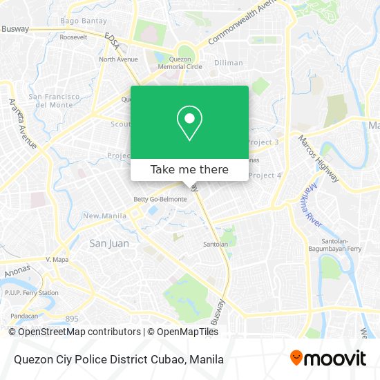 Quezon Ciy Police District Cubao map