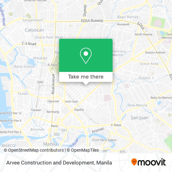 Arvee Construction and Development map