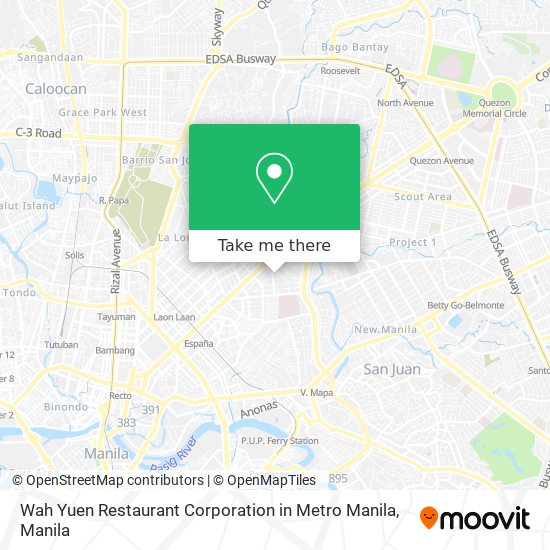 Wah Yuen Restaurant Corporation in Metro Manila map