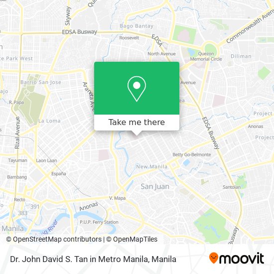 Dr. John David S. Tan in Metro Manila map