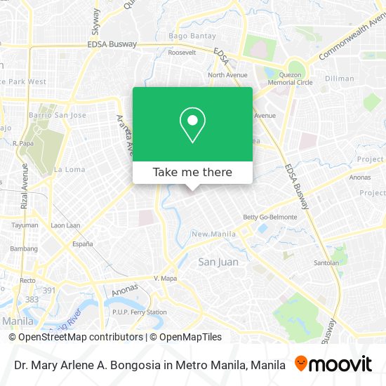 Dr. Mary Arlene A. Bongosia in Metro Manila map