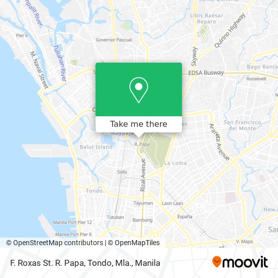 F. Roxas St. R. Papa, Tondo, Mla. map