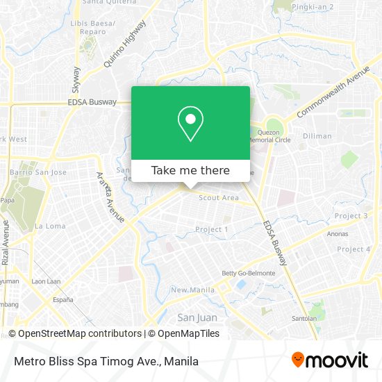 Metro Bliss Spa Timog Ave. map