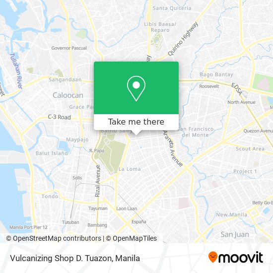 Vulcanizing Shop D. Tuazon map