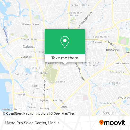 Metro Pro Sales Center map