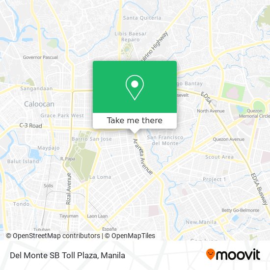 Del Monte SB Toll Plaza map