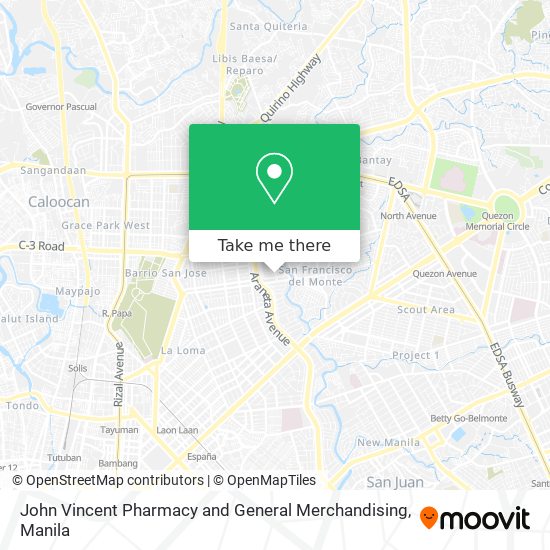 John Vincent Pharmacy and General Merchandising map