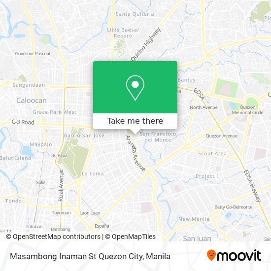 Masambong Inaman St Quezon City map