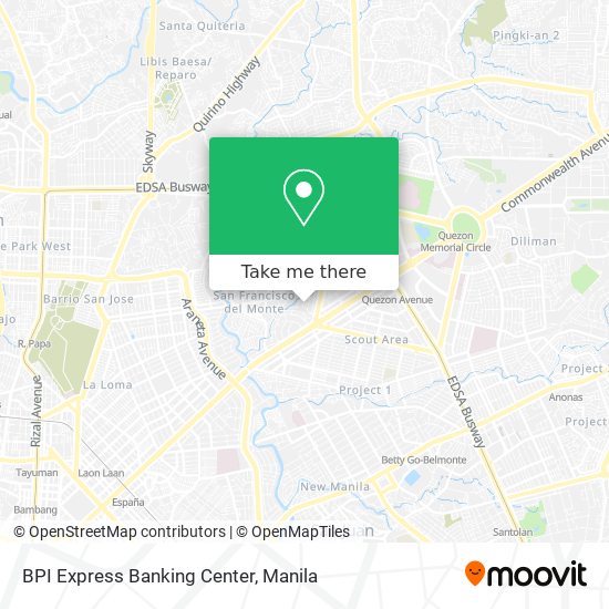 BPI Express Banking Center map