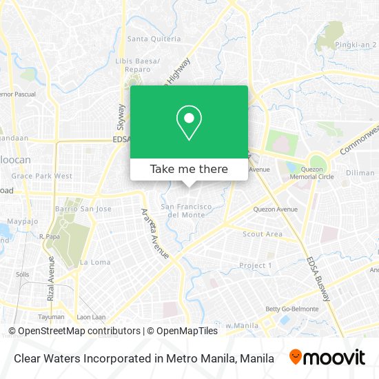 Clear Waters Incorporated in Metro Manila map