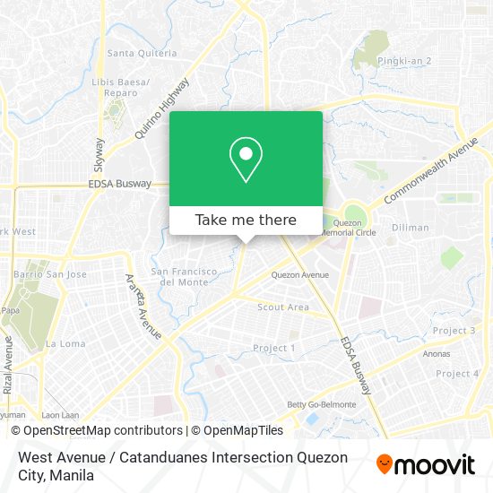 West Avenue / Catanduanes Intersection Quezon City map