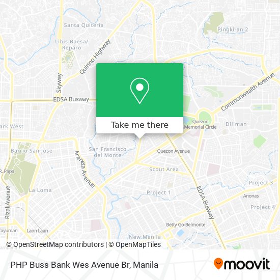 PHP Buss Bank Wes Avenue Br map