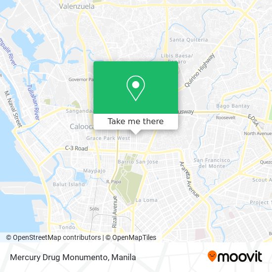 Mercury Drug Monumento map