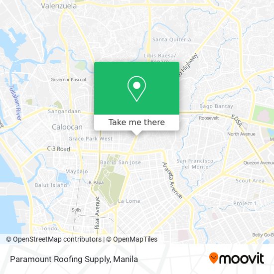 Paramount Roofing Supply map