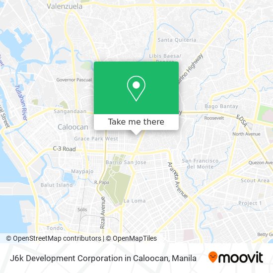 J6k Development Corporation in Caloocan map