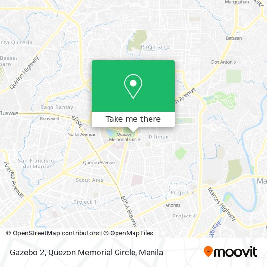 Gazebo 2, Quezon Memorial Circle map