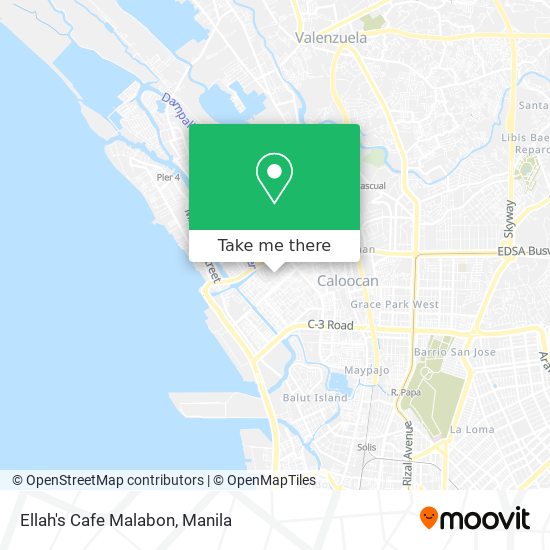 Ellah's Cafe Malabon map