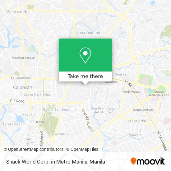 Snack World Corp. in Metro Manila map