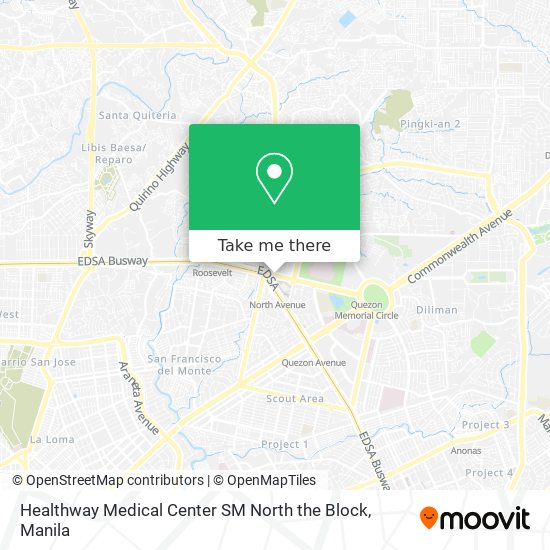 Healthway Medical Center SM North the Block map