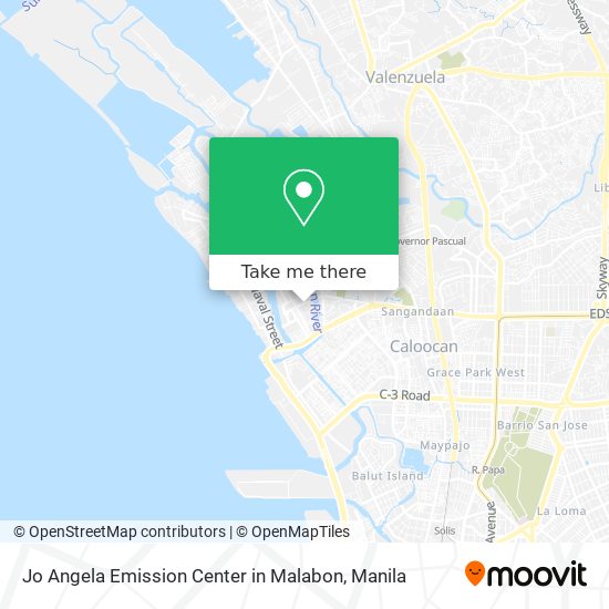 Jo Angela Emission Center in Malabon map