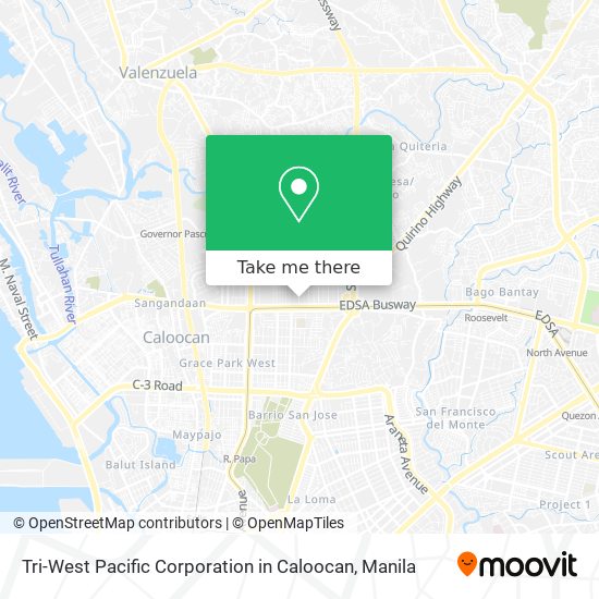 Tri-West Pacific Corporation in Caloocan map