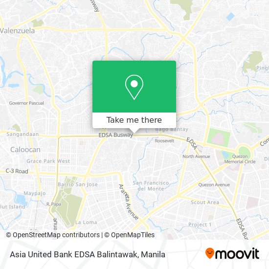 Asia United Bank EDSA Balintawak map