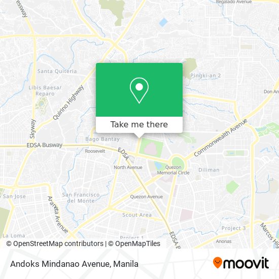 Andoks Mindanao Avenue map