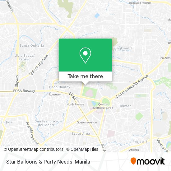 Star Balloons & Party Needs map
