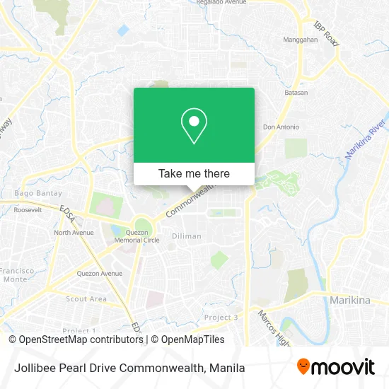 Jollibee Pearl Drive Commonwealth map