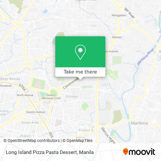 Long Island Pizza Pasta Dessert map