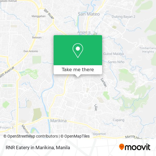 RNR Eatery in Marikina map