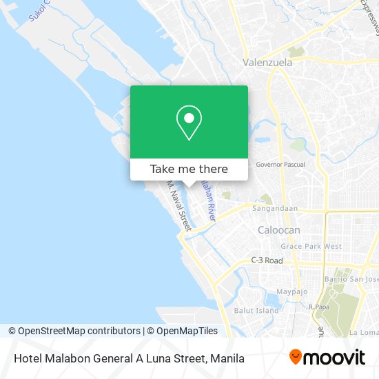 Hotel Malabon General A Luna Street map