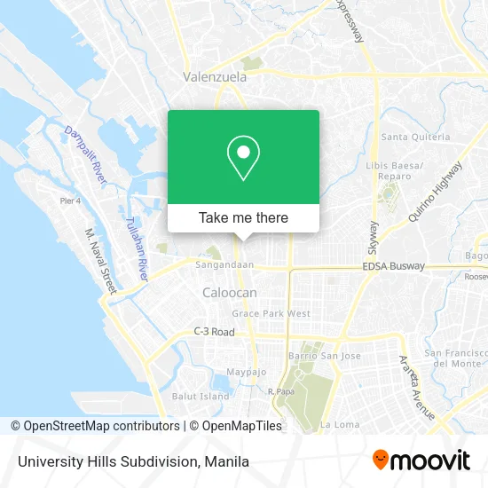 University Hills Subdivision map