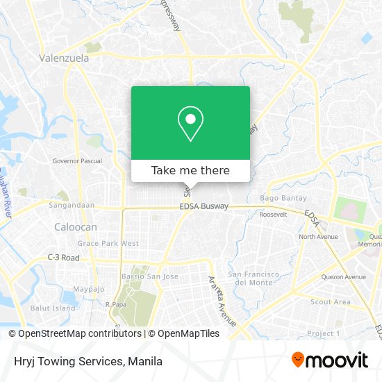 Hryj Towing Services map