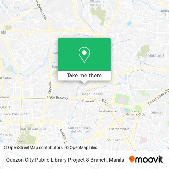 Quezon City Public Library Project 8 Branch map