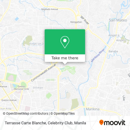 Terrasse Carte Blanche, Celebrity Club map