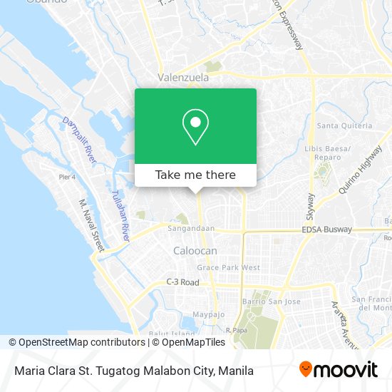 Maria Clara St. Tugatog Malabon City map