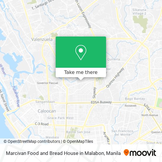 Marcivan Food and Bread House in Malabon map