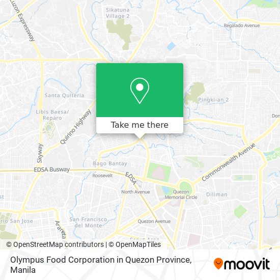 Olympus Food Corporation in Quezon Province map