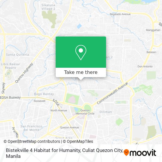 Bistekville 4 Habitat for Humanity, Culiat Quezon City map