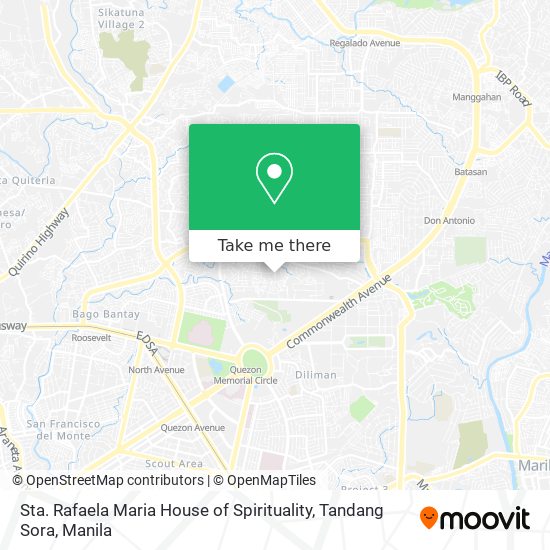 Sta. Rafaela Maria House of Spirituality, Tandang Sora map