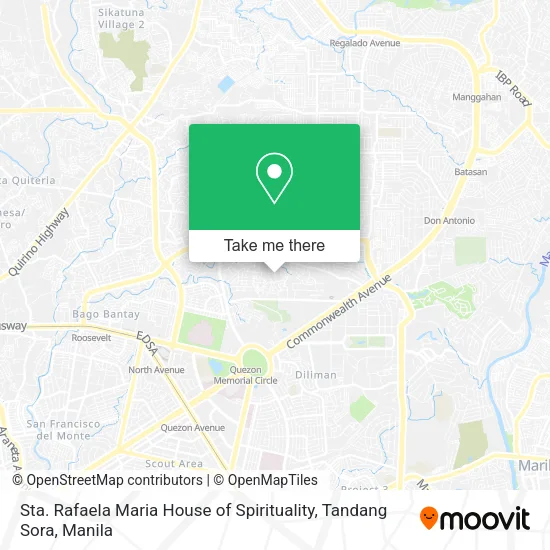 Sta. Rafaela Maria House of Spirituality, Tandang Sora map
